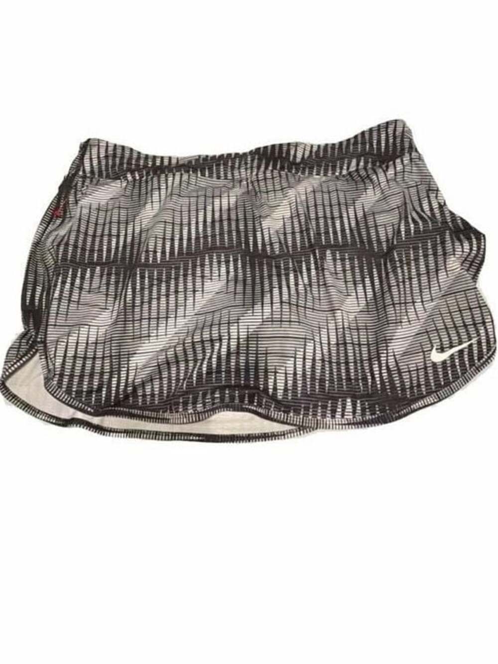 Nike Women's Dri-FIT Equilibrium Modern Tempo Running Shorts Black White Print